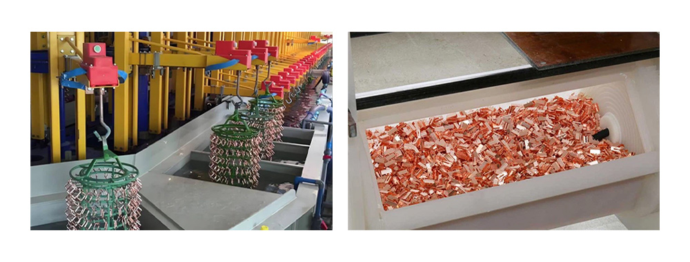 Hanging plating and rolling plating of hardware components